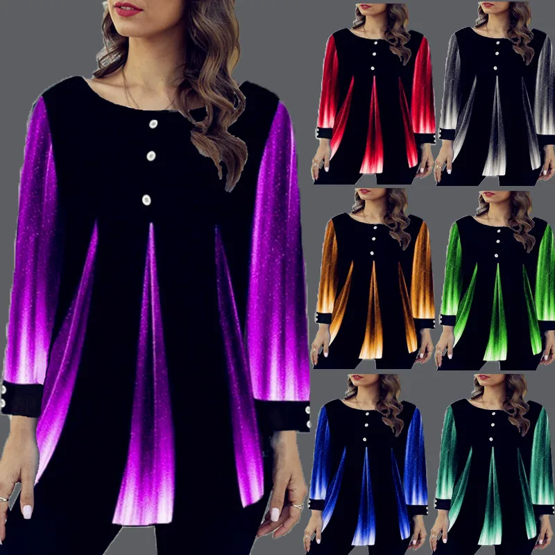 Женская блузка с оборками винтажная Повседневная Свободная рубашка длинным