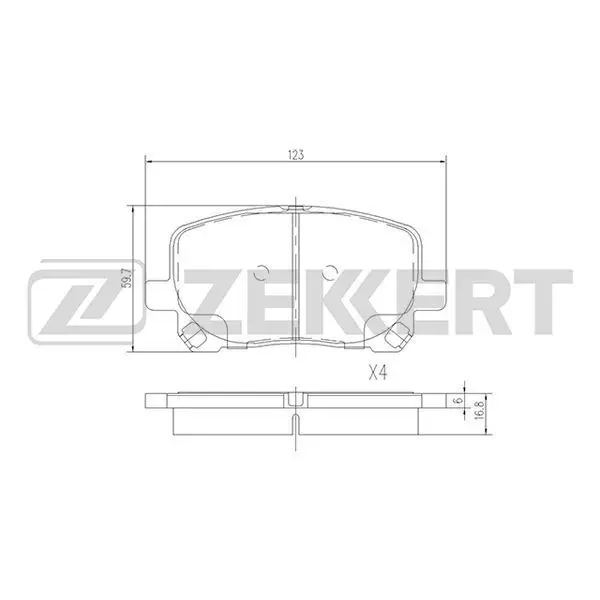 Колодки торм. диск. перед Toyota Avensis Verso(AC_) 01 ZEKKERT