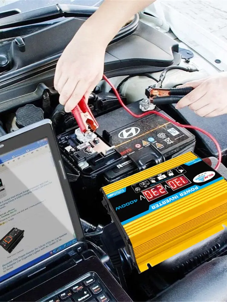 Inverter DC 12V  To AC 220V 300W / 4000W Car Power Modified  Sine Wave Solar Convertor Transformer Inversor  UPS