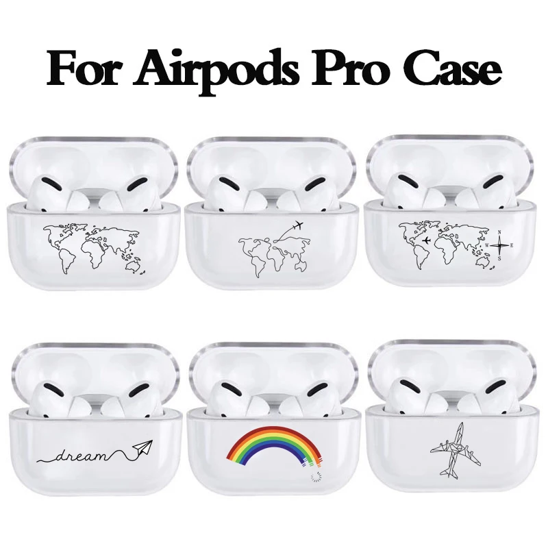 Роскошные Карта мира эскиз рисунка для AirPods Pro чехол Bluetooth защитный наушников IPad Air