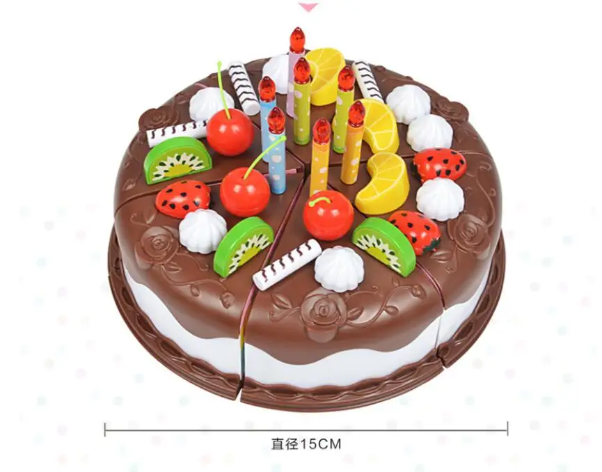 37 шт. кухонные игрушки торт еда DIY ролевые игры фруктовая резка игрушки на день рождения для детей пластиковые Развивающие детские подарки
