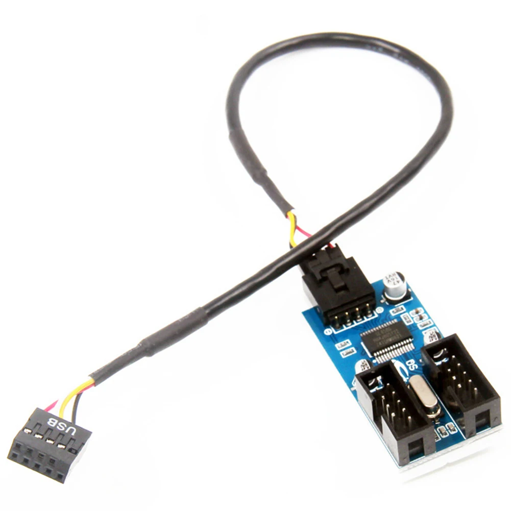 

New Extension Cable Cable 9 Pin Splitter Cable Port Multilier USB 2.0 1 To 2 USB Header Connector Adapter Stable Male To Female