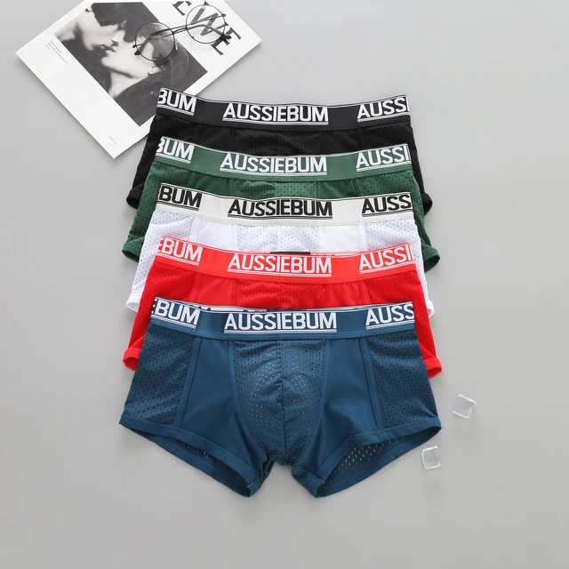 AUSSIEBUM Men's Underwear Personality Sexy Low Waist Breathable Mesh  Comfortable Ice Silk Sports Hip-Lifting Boxer Briefs Youth - AliExpress