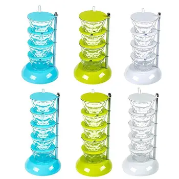 

Kitchen European Crystal Rotatable Seasoning Box Creative Multi-layer Hanging Spoon Wall Glass Jar Vertical Spices Transpar Z0Z4