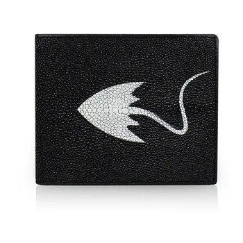 

Hot sale Luxury brand Thailand Pearl Fish Skin leather Wallet Fashion For women Ma'am Short Fund men and purses free shipping
