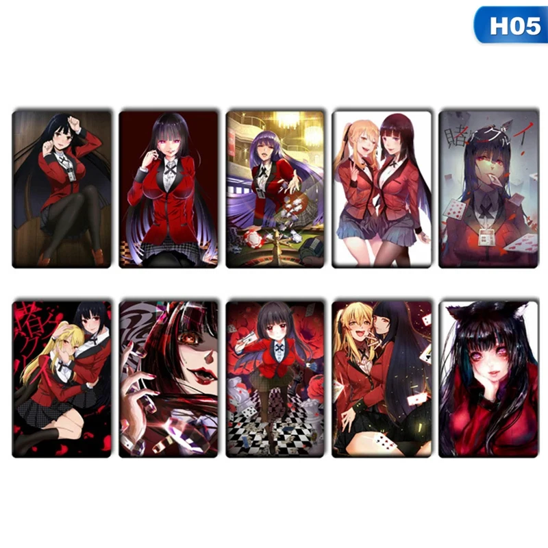 

Anime Jabami Yumeko Kakegurui Card Sticker for Bus Card Self Made Frenzy Gambaling Memo Card Photo Cards Gift Collection