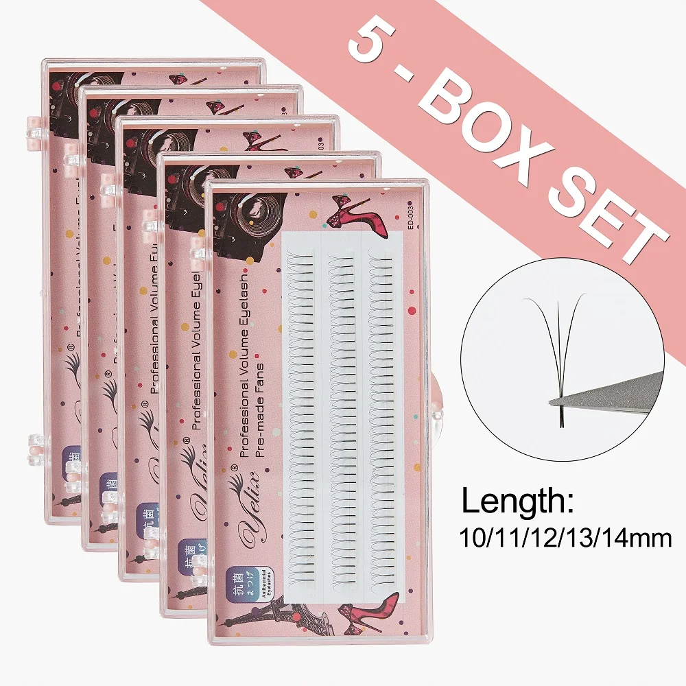 

5PCS Yelix Russian Volume Eyelash Extensions 2D 3D 4D 5D 6D Premade Volume Fans Cluster Lashes False Eyelashes Cluster