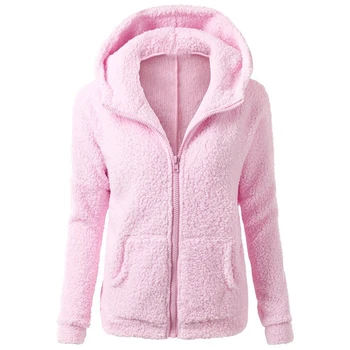 

New Plush Warm Women Fleece Hoodies Winter Warm Hooded Long Sleeve Zipper Thicken Coat Outwear Sudaderas Jacket Sweatshirts