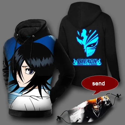Зимние мужские толстовки BLEACH пуловер аниме мужские толстовки Kurosaki Ichigo Мужской пуловер пальто - Цвет: 1