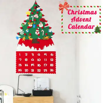 

Felt DIY Christmas Tree Advent Calendar Children Craft Toy Hanging Decorations Christmas Tree Advent Calendar