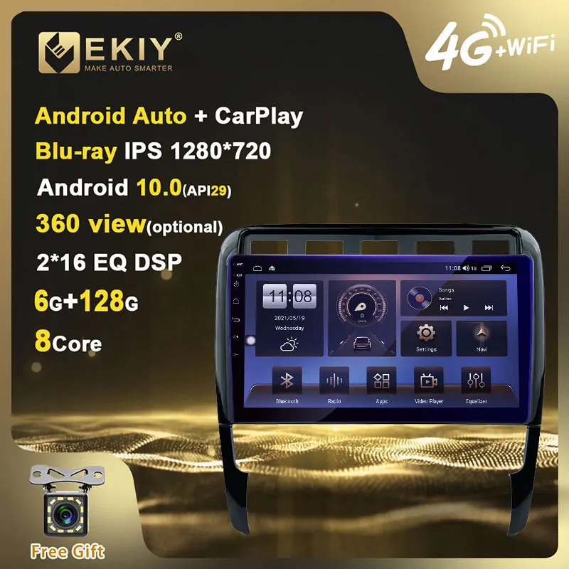EKIY Blu-Ray IPS DSP Android 10 автомобильное радио для Porsche Cayenne навигация GPS мультимедийный DVD