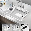 2022 New Cup Rinser kitchen Sink 304 Stainless Steel 4mm Thickness Handmade Brushed Sink High Pressure Cup Washer kitchen Sink ► Photo 3/6
