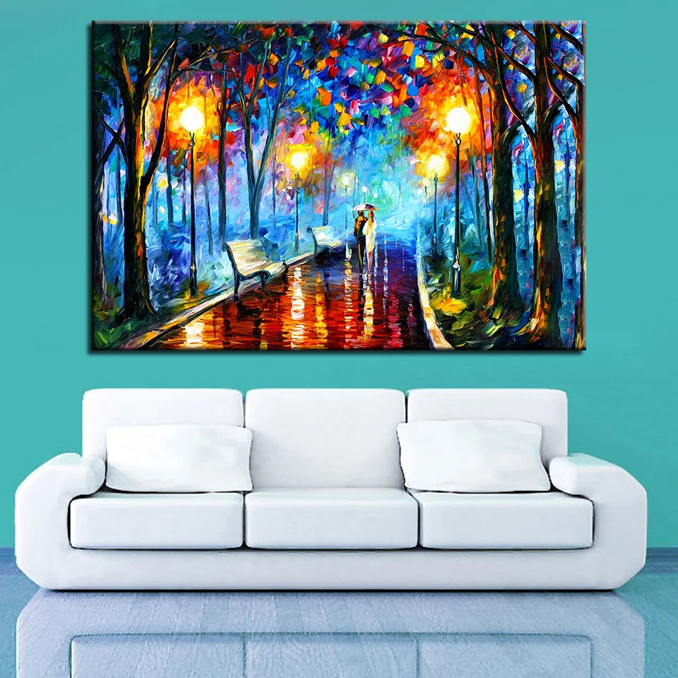 

Framework Home Decor Canvas Painting HD Prints 1 Pieces Watercolor Forest Abstract Wall Art Tree Modular Pictures Artwork Poster