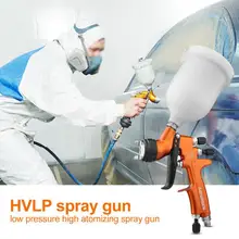 1,3 мм сопло HVLP Высокая распылительная машина пистолет для нанесения покрытий отличный алюминиевый сплав гравитационный корм Аэрограф 200x150x35 мм