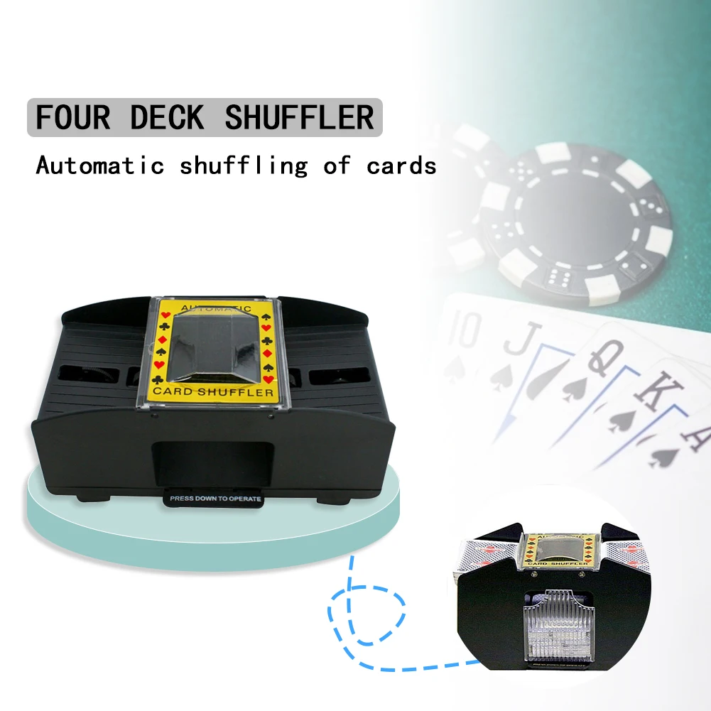 Portable Casino Card Shuffler Professional Poker Card Shuffling Machine Automatic Battery Operated Playing Cards Shuffling Card Shuffler Blue 