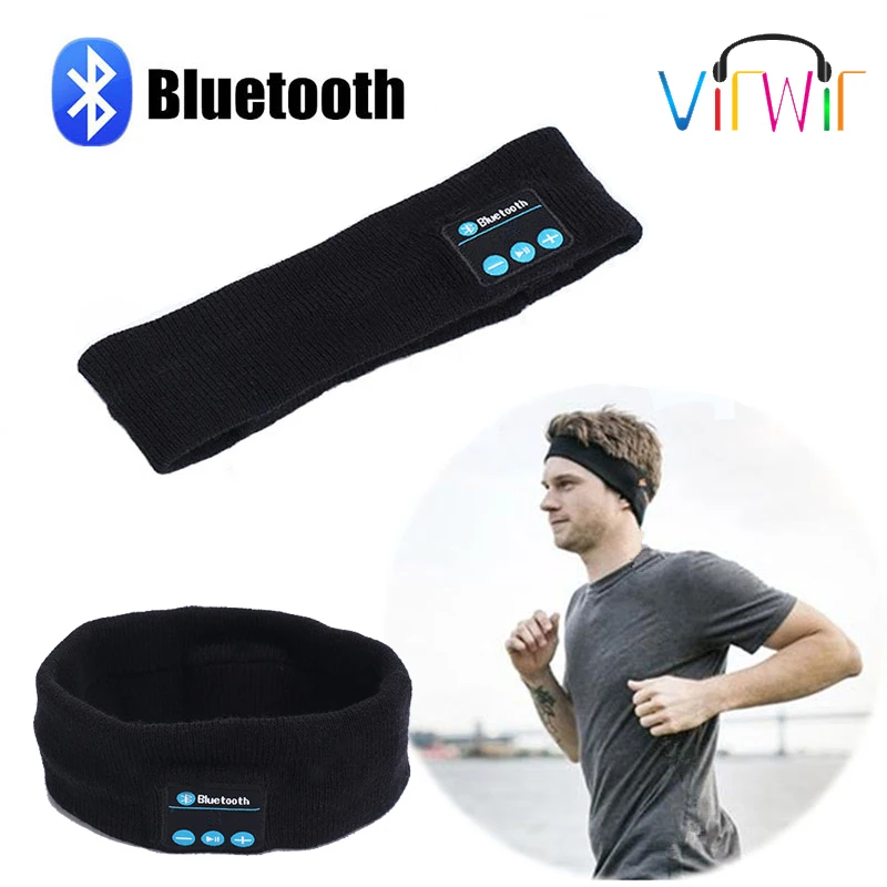 Bluetooth Wireless Exercise Running Yoga Breathable Elasticity Sweatband Headband Earphone Removable Scarf Headphone With Mic