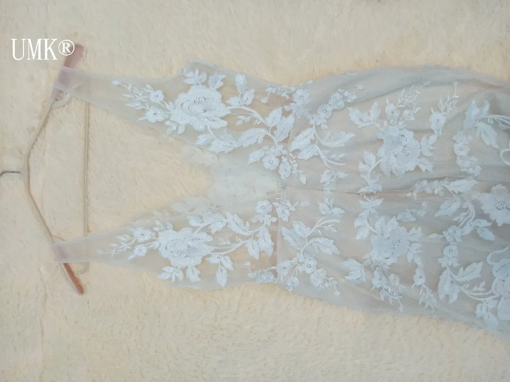 Сексуальное Кружевное богемное свадебное платье русалки с глубоким v-образным вырезом,, Boho Vestido De Noiva, романтические Аппликации, пляжные свадебные платья с открытой спиной