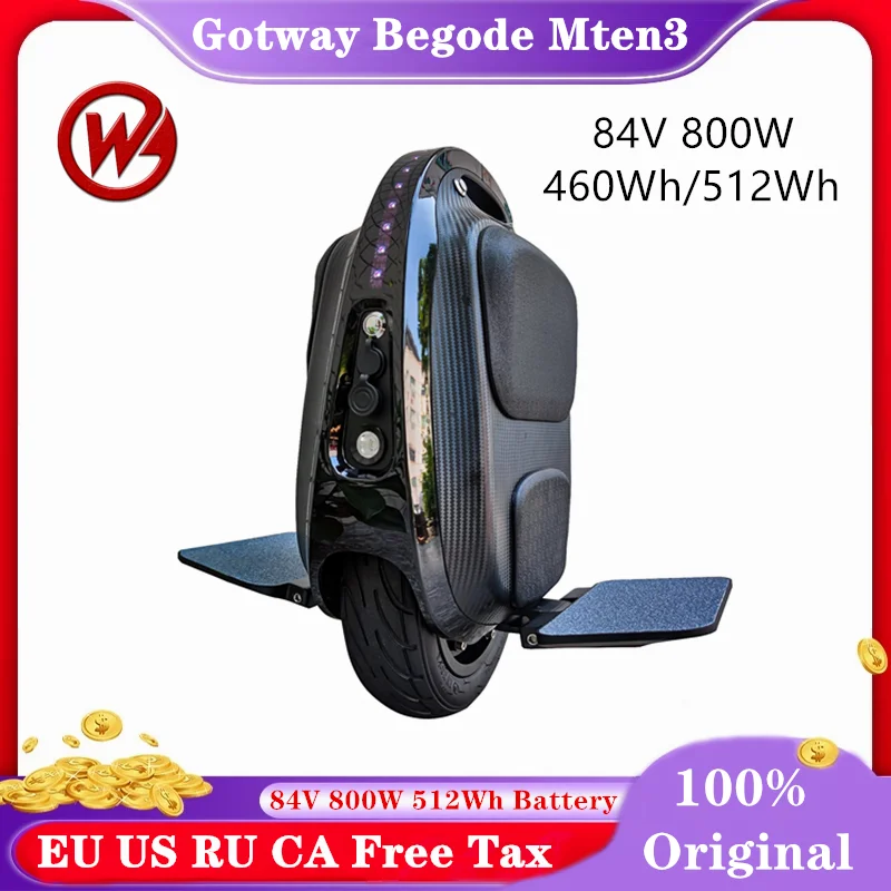 

New Original Gotway Begode Mten3 Model 10" Electric Unicycle 800W Motor Lightest Fun Wheel Balance Monowheel