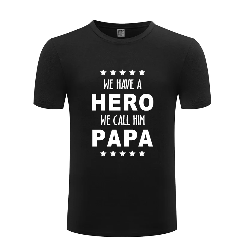 PAPA Is A Hero, новинка, креативный подарок, Мужская футболка, новинка, короткий рукав, круглый вырез, хлопок, Повседневная футболка, топ, футболка