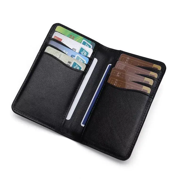 

Manufacturers Cross Border Creative New Style Full-grain Leather Card Clamp Genuine Leather Card Bag Certificate Card Sleeve Men