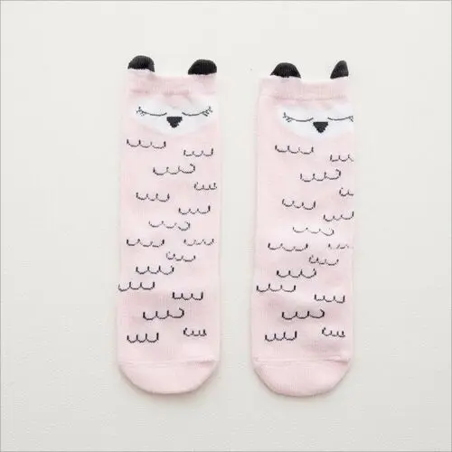 Pink Owl Милые Гольфы унисекс для маленьких девочек; сезон осень-зима; теплые хлопковые повседневные чулки; корейский стиль; аксессуары с рисунками животных - Цвет: Pink Owl