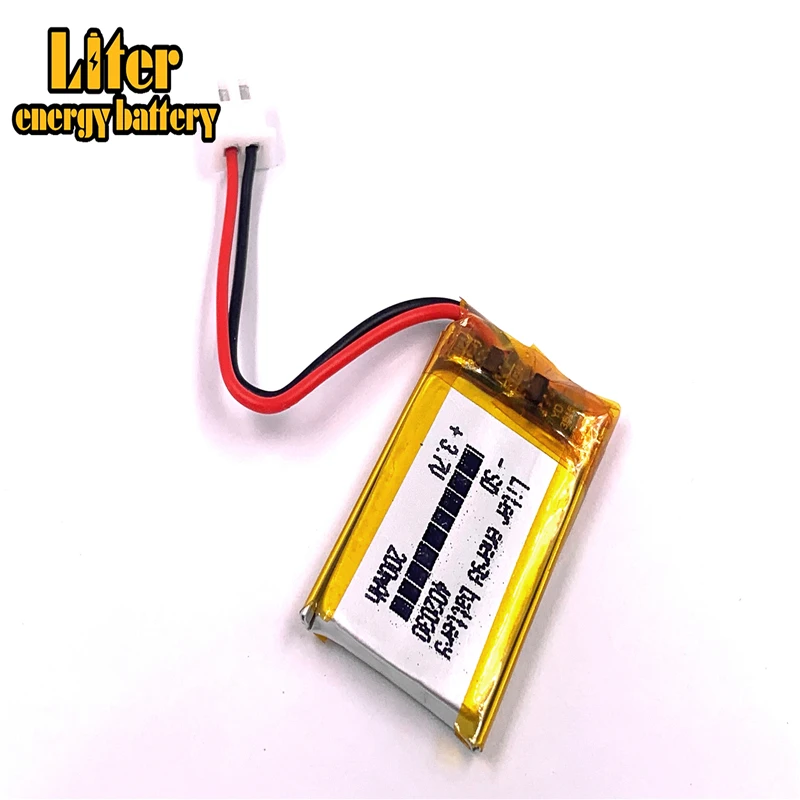 JST разъем XH 2 54 мм Американская классификация проводов 2р 402030 3 7 V 200mAh литий