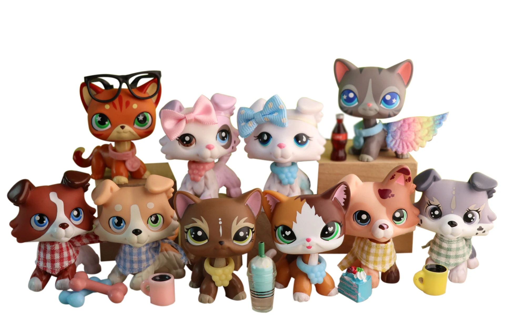 Pet Shop колли мороженое разные глаза коричневый и синий розовый на заказ с мини