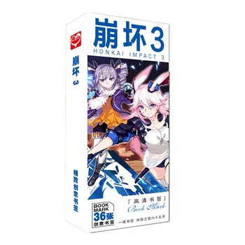 

36 Pcs/Set New Game Honkai Impact 3 Paper Bookmark Stationery Bookmarks Book Holder Message Card