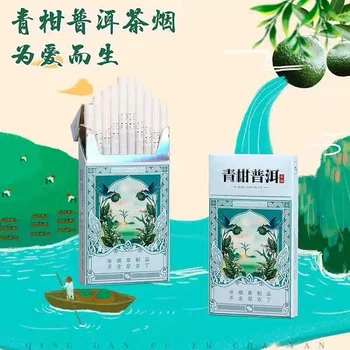 

10 Packs Dried Orange Peel with Pu'er Tea Smoke Tobacco Cigarettes Herbal Tea Health Cigarette Fruit Tea Green Tea No Nicotine