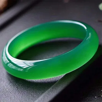 

Zheru jewelry natural agate chalcedony ice green 54-64mm bracelet elegant princess bracelet best gift