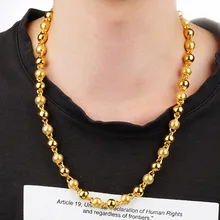 Роскошный матовый гладкий твердый 24K золото настроенный Дубай Настоящее 24K золото ожерелье цепочка для мальчиков и мужчин модное колье-чокер ювелирные изделия