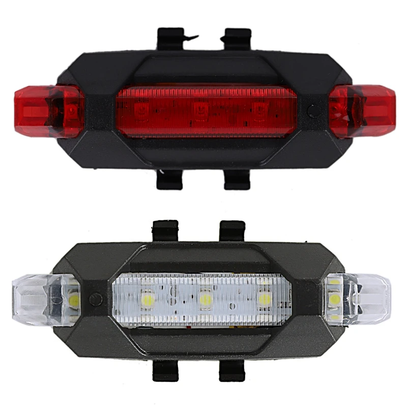 

2 Set Portable USB Rechargeable Bike Bicycle Tail Rear Safety Warning Light Taillight Lamp Super Bright, 1 Set Red Light & 1 Set