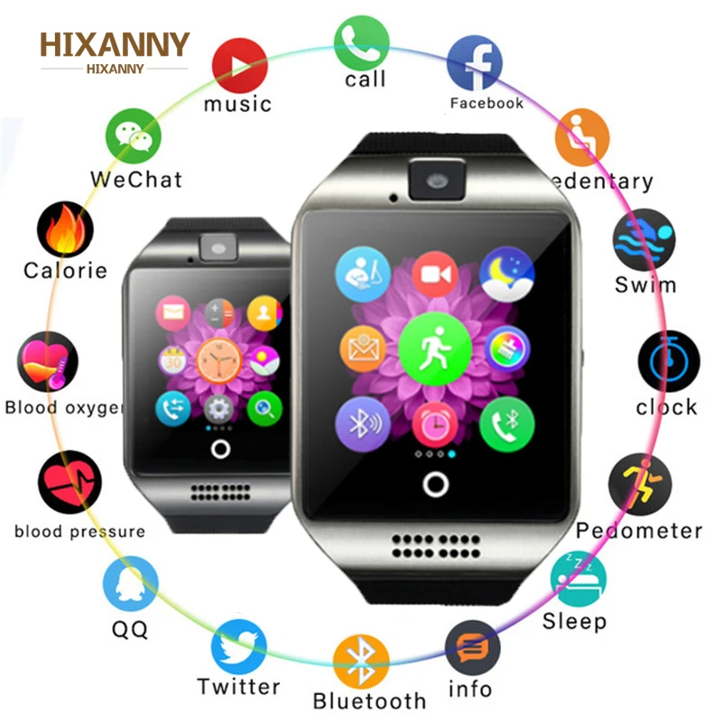 

Bluetooth Smart Watch Q18 with Camera Facebook Whatsapp Twitter Sync Smartwatch Support SIM TF Card for IOS Android PK U8 DZ09