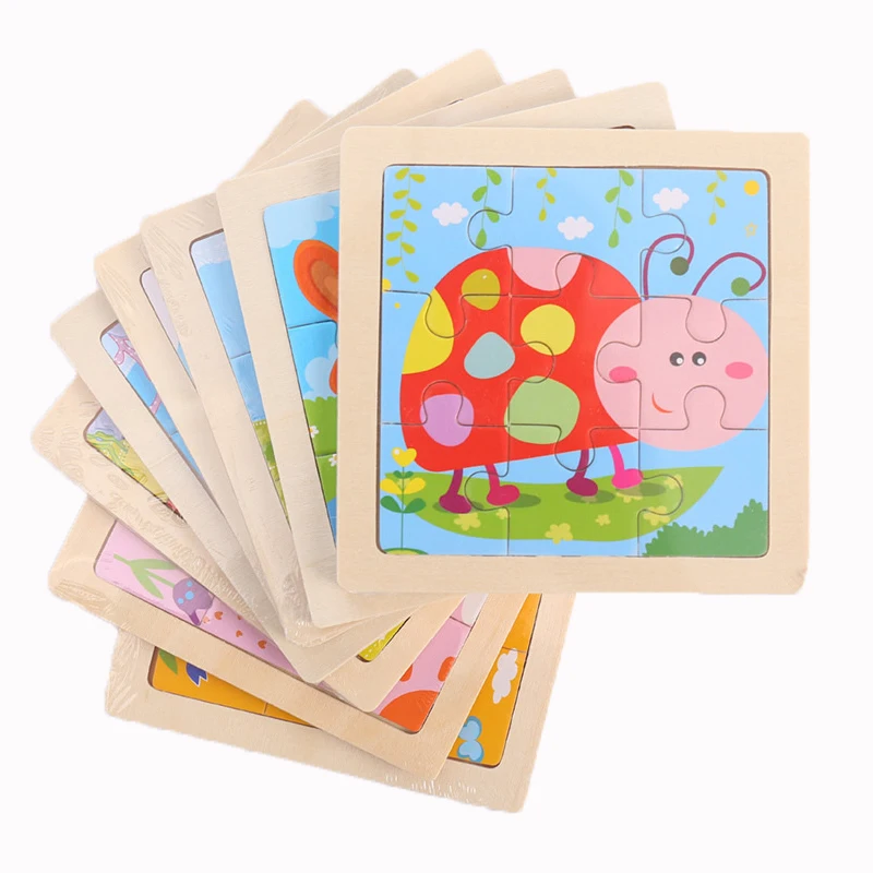 

2pcs Wooden Puzzle Kids Toy Baby Wooden Jigsaw Puzzles Cartoon Animal Early Educational Toys for Children