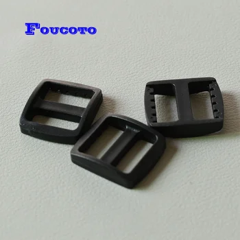

50pcs plastic sliders tri-glides belt buckles 20mm webbing for dog collar bag backpack belt slide straps DIY sewing accessories