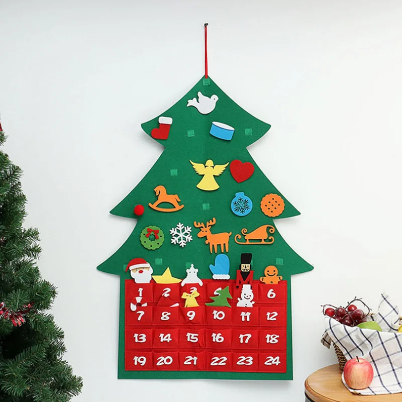 SOLEDI Wool Chemical Fiber Unique Hanging Christmas Calendar MULTIPLE FUNCTIONS Holiday Home Decor Attractive Calendar Children