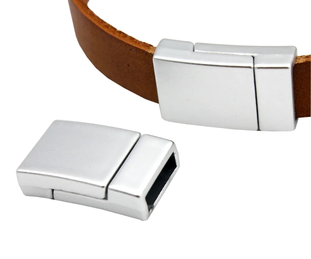 Матовый серебристый магнитные застежки для браслетов изогнутые накладные волосы на заколках прическа 'кожаный шнур конец 3 шт 10 мм x 3 мм отверстие