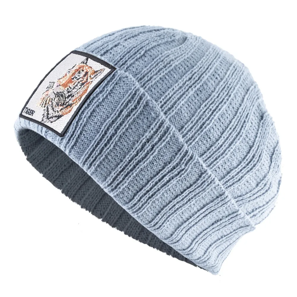 TQMSMY вышивка шапки в виде тигра мужские зимние вязаные шапочки Skullies женские вязаные однотонные хип хоп шляпы для мальчиков и девочек теплая шапочка TBLH