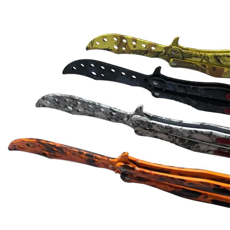 CS GO нож бабочка для мужчин тренировочный из нержавеющей стали Karambit складной