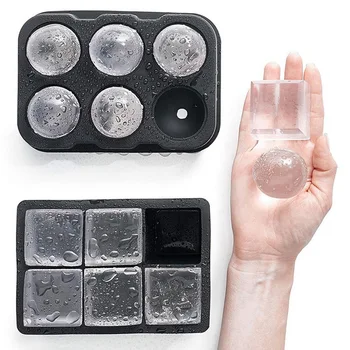 

Hot Sales 6 Even Silicone Ice Tray Ice Hockey Mould with Set Silicone Six-hole Iceball Maker Ice Hockey Mould liu ge Square Ice