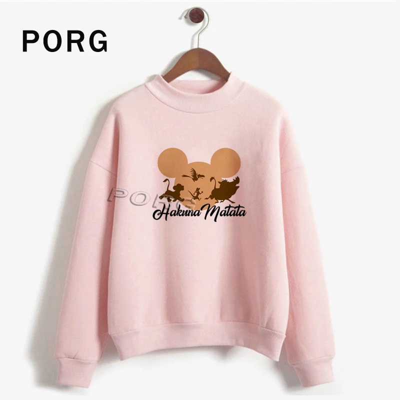 HAKUNA MATATA, Ullzang, Simba льва, толстовка, женские готические толстовки, Harajuku Kawaii, уличная одежда, женские толстовки, повседневные топы