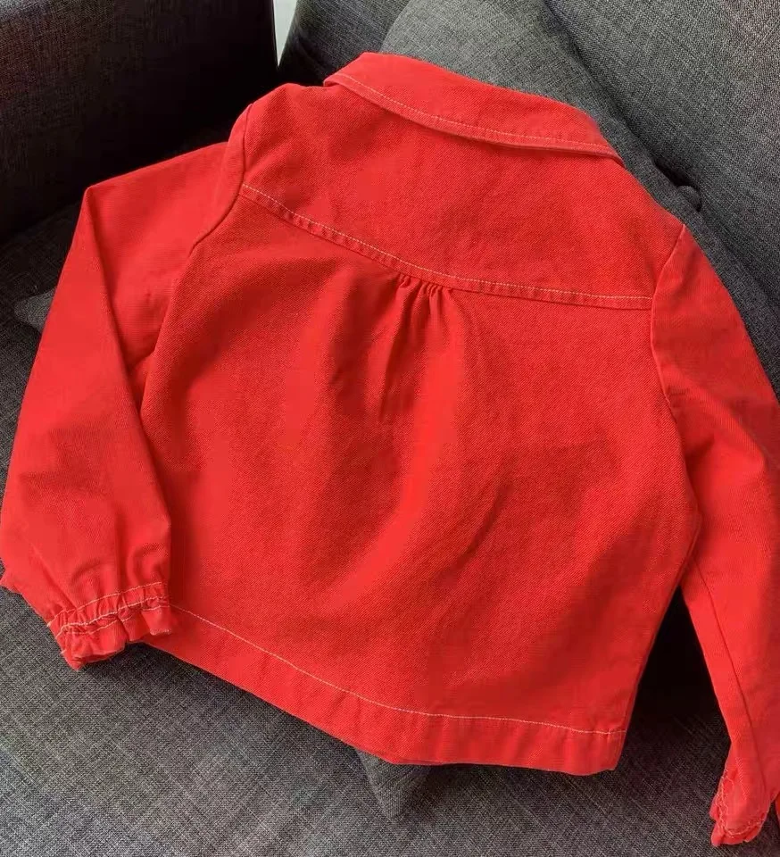 girls jacket solid orange color cute toddler girls outwear clothes kids girl tops