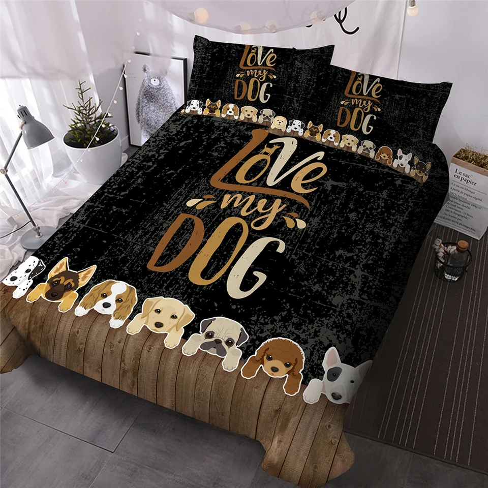 HM жизни пододеяльник комплекты люблю мою собаку из дерева в деревенском стиле с