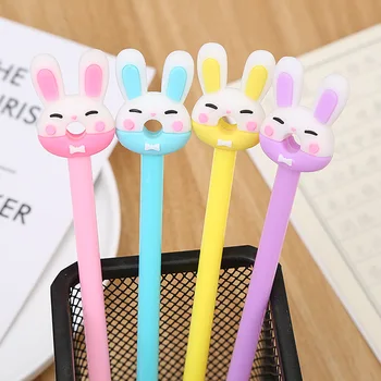 

Creative Donuts Rabbit Ears Gel Pen Cute Student Office Stationery School Water Gel Ink Pen black ink Signature Pen escolar