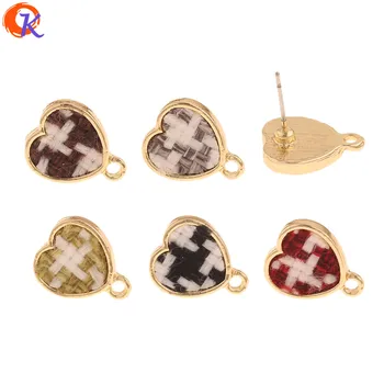 

Cordial Design 100Pcs 12*15MM Jewelry Accessories/DIY Making/Earring Findings/Fabric Effect/Heart Shape/Hand Made/Earrings Stud