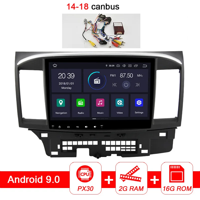 Автомобильный мультимедийный плеер AUTOTOP 10," 2din Android 9,0 для Mitsubishi Lancer Galant Fortis, автомагнитола RDS, Wifi, Mirrorlink, BT, без DVD - Цвет: 14-18 With Canbus