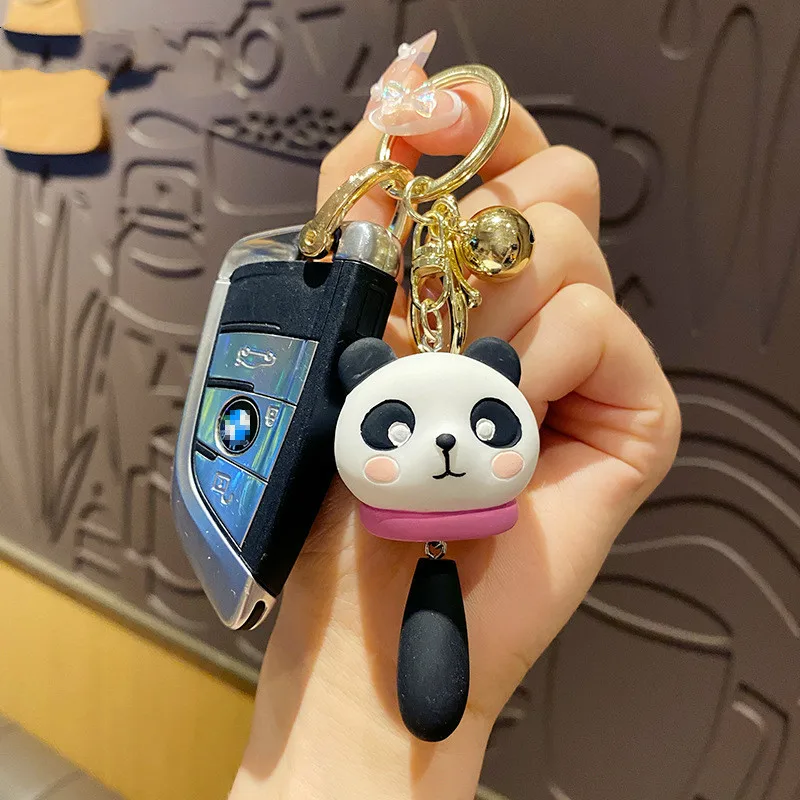 Harz Cartoon Kleine Tier Keychain Gold Glocke Schaukel Schwanz Shiba Inu  Katze Panda Bär Auto Schlüsselring Handtasche Liebhaber Anhänger Puppe  geschenk