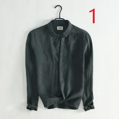 

Summer Simple Casual Cotton Short Sleeve Shirt Men's Solid Color Slim Square Collar Half Sleeve Men's Cotton