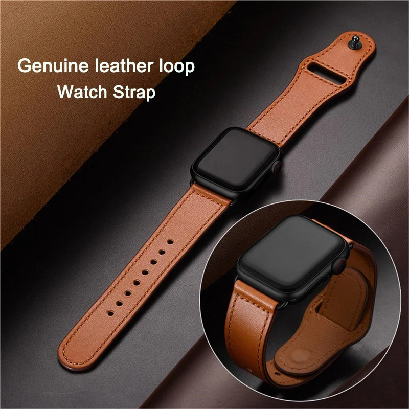 Ремешок для apple watch ремешок из натуральной Кожаный ремешок 42 мм, 38 мм, ремешок для наручных часов iwatch, Версия 44 мм 40 мм 5/4/3/2/1 браслет аксессуары