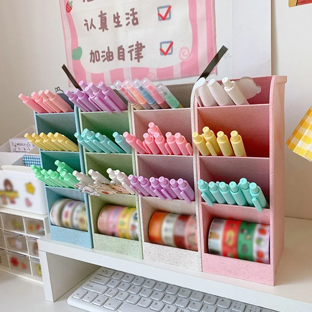 Desk Organizer Pens Brush Holder Pencil Holder School Supplies Kawaii Stationery Office Makeup Organizer Cosmetics makeup organizer pen holder desk organizer pen and brush holder brush holder